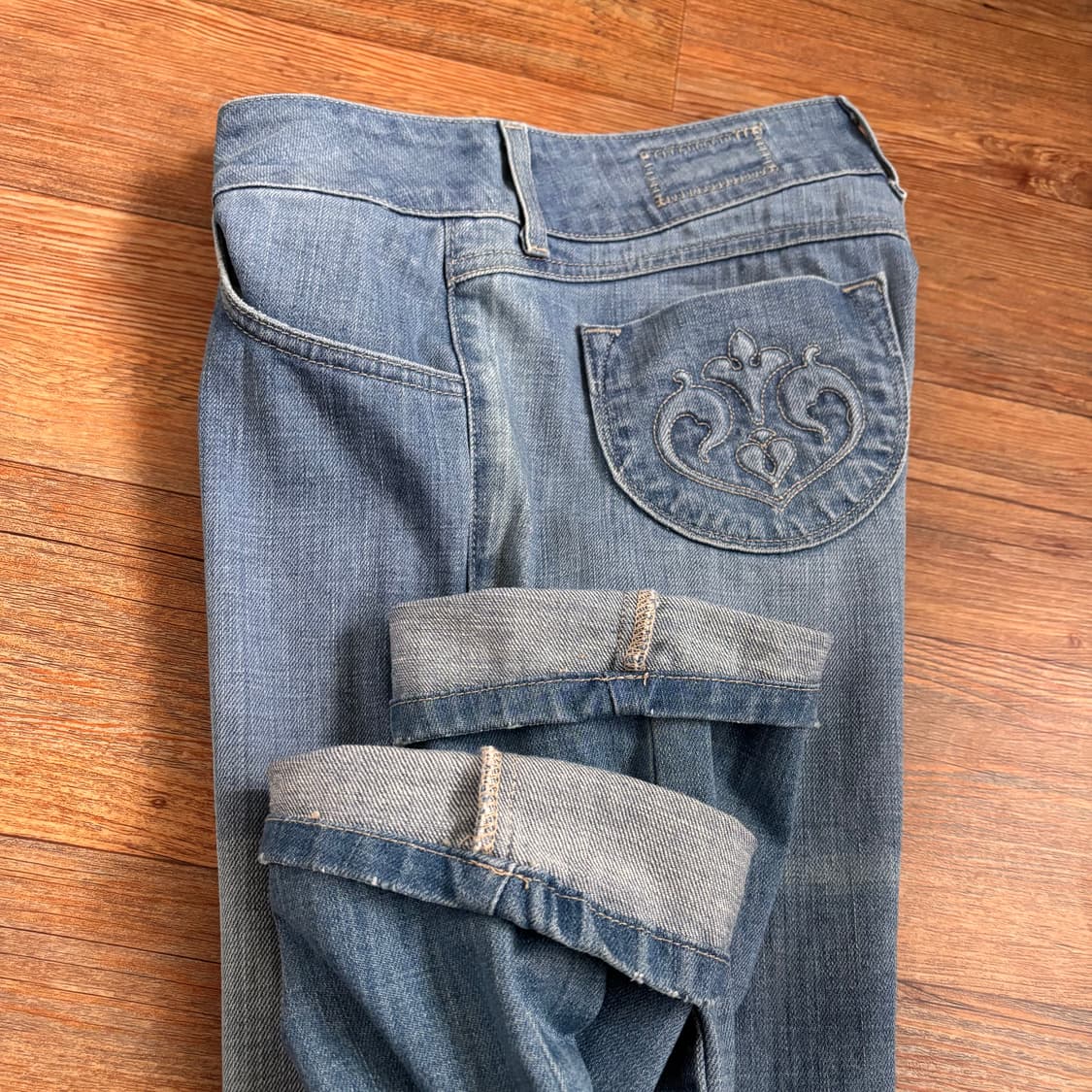 SIWY 씨위 연청 데님 청바지 28 페이딩 변색 배기핏 상품이미지5