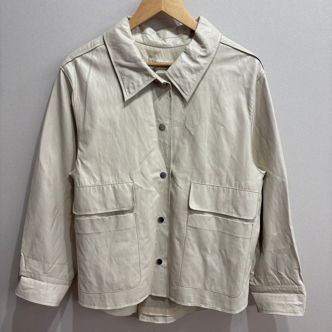 한섬 타임 카드 슬롯 벨티드 레더 자켓 상품이미지1