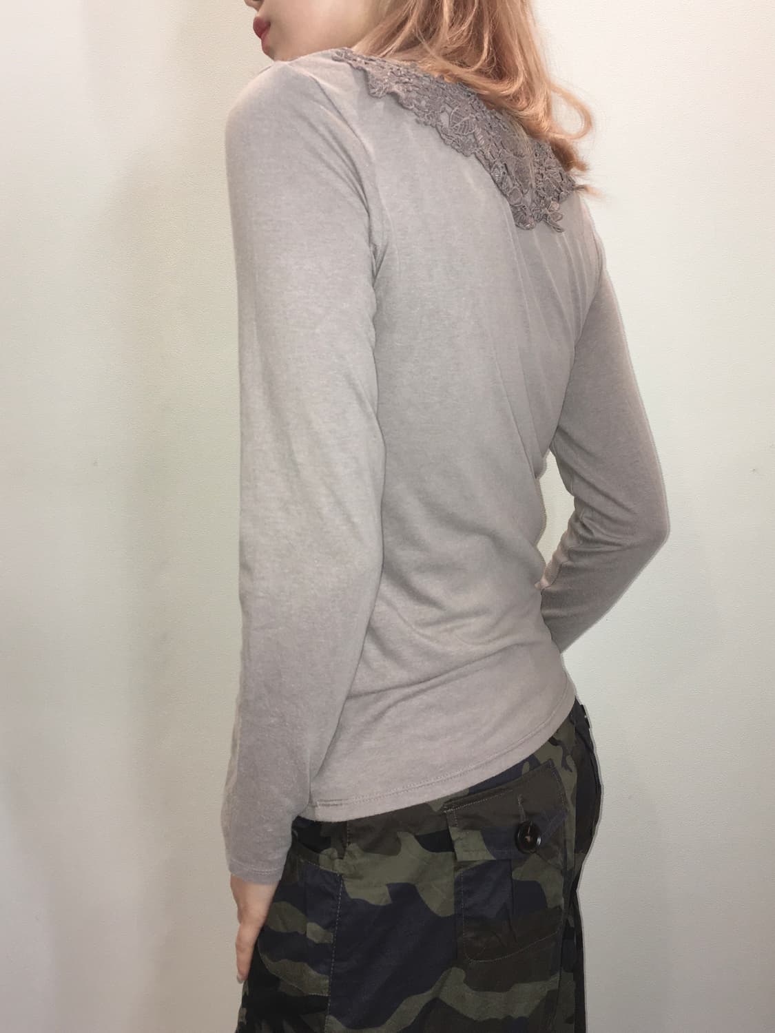 일본빈티지 베이지 크로셰 롱슬리브 상품이미지3