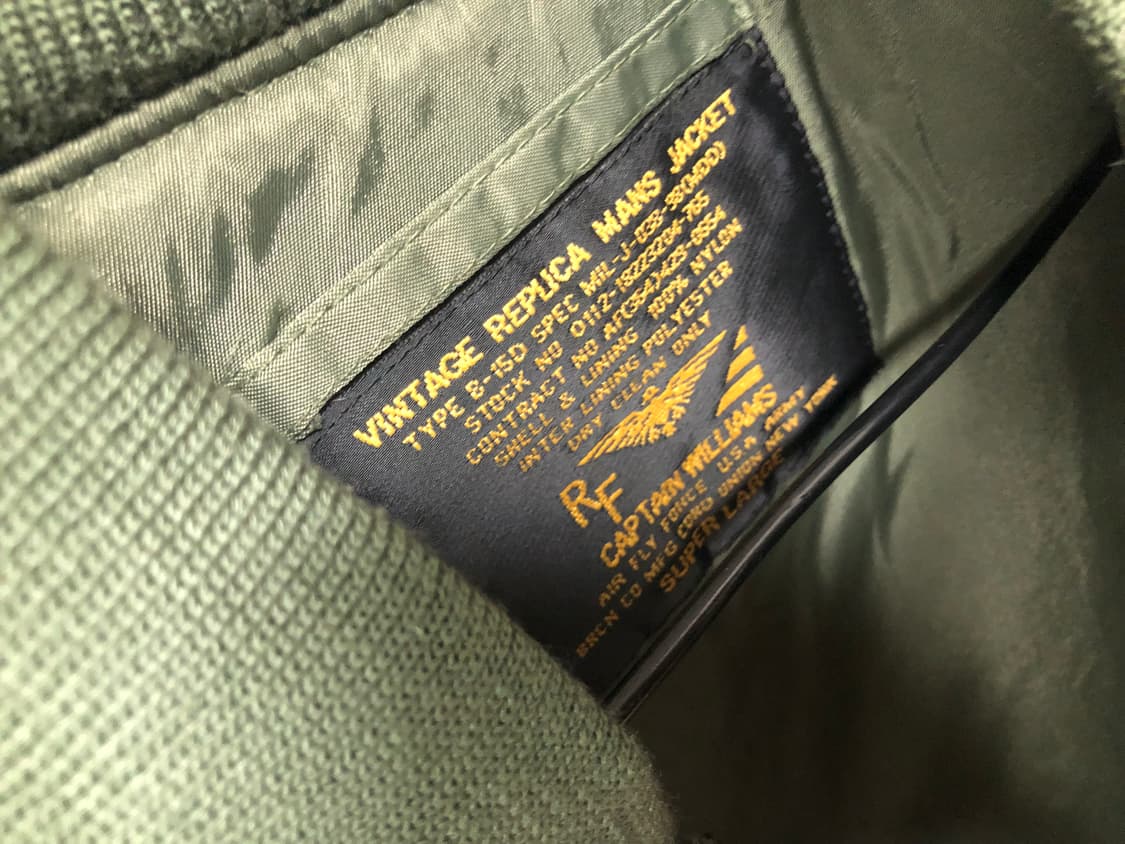 rf 캡틴 윌리엄스 ma1 카키 항공자켓 상품이미지3