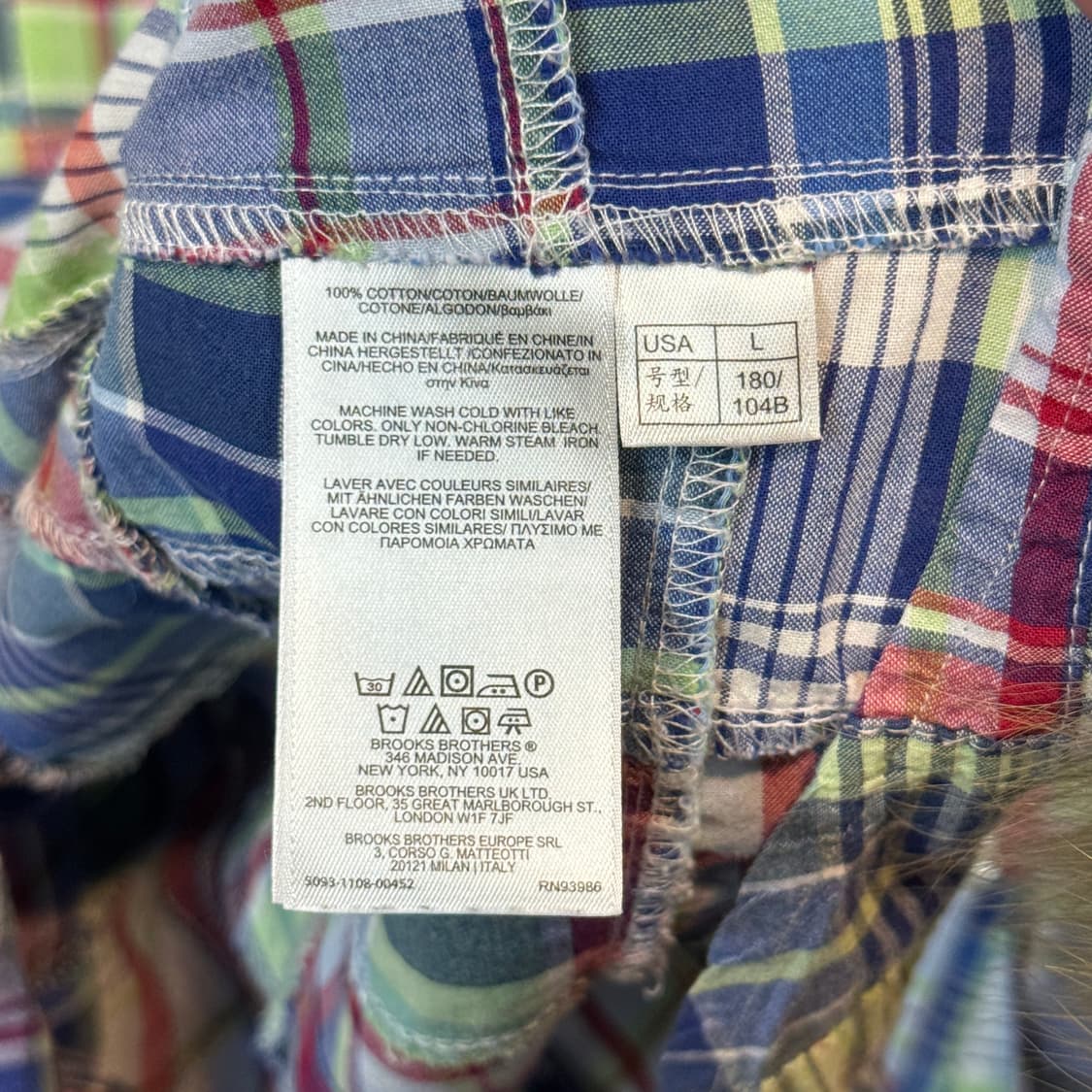L) 브룩스 브라더스 리젠트핏 멀티 컬러 패치워크 셔츠 상품이미지6
