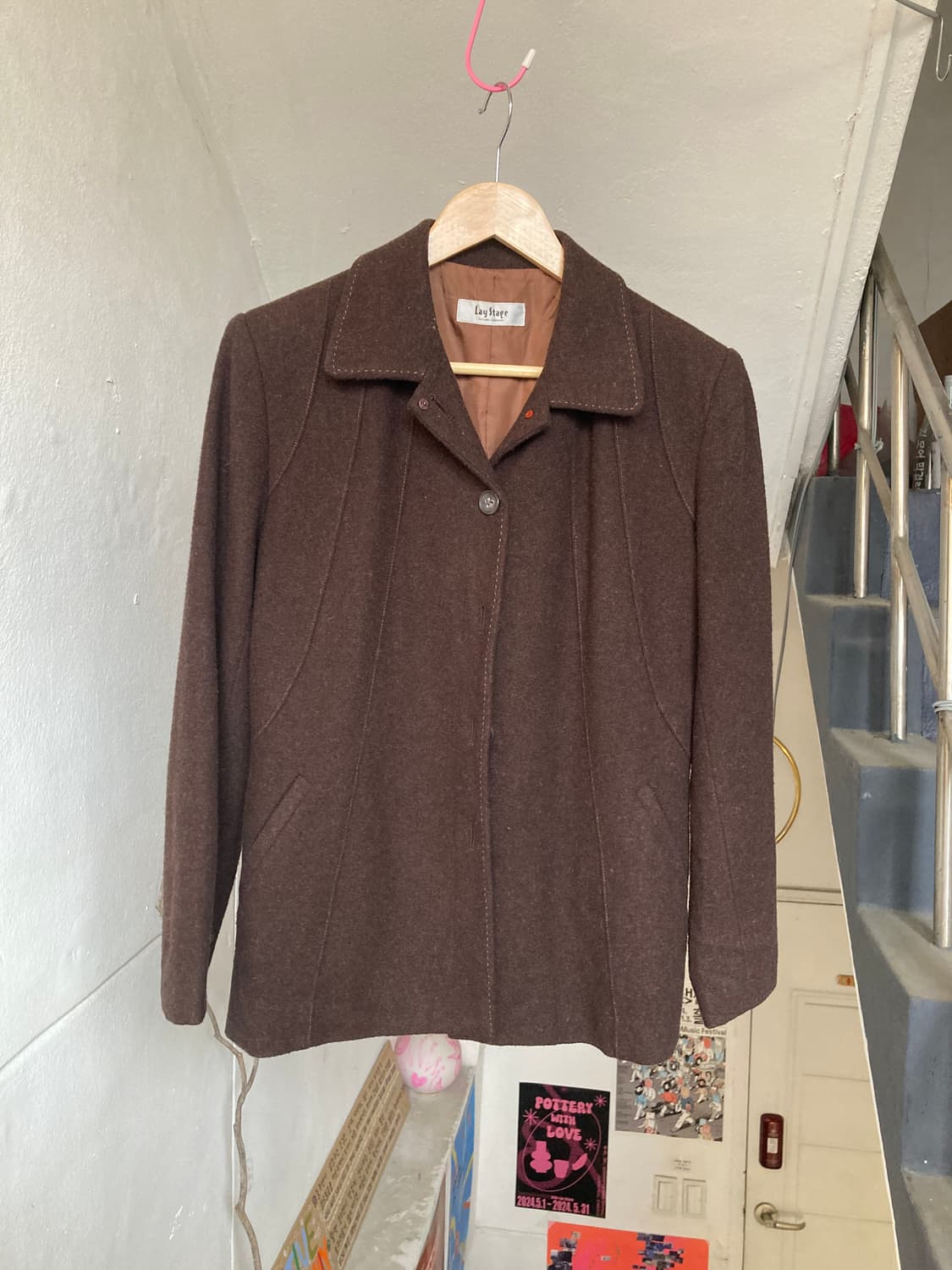 빈티지 브라운 숏 코트 상품이미지1