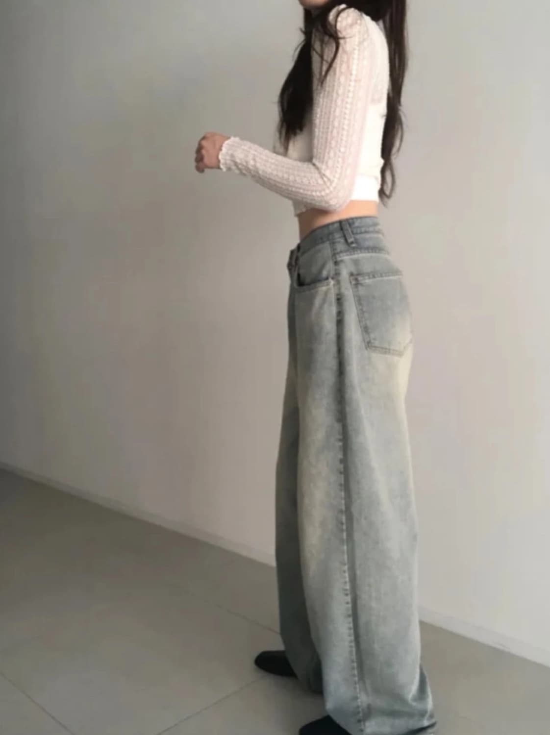 연청 롱 데님팬츠 m (새상품/ 정가 52,000) 상품이미지6