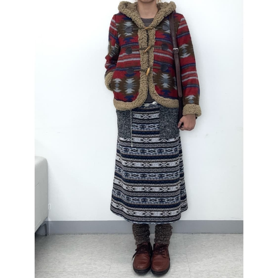 빈티지 노르딕 히피 더플 자켓 무스탕 상품이미지2