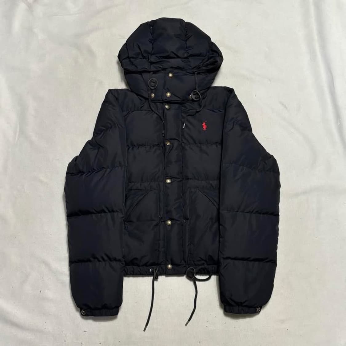 폴로랄프로렌 레드 포니 여성용 블랙 덕 다운 후드패딩 상품이미지3