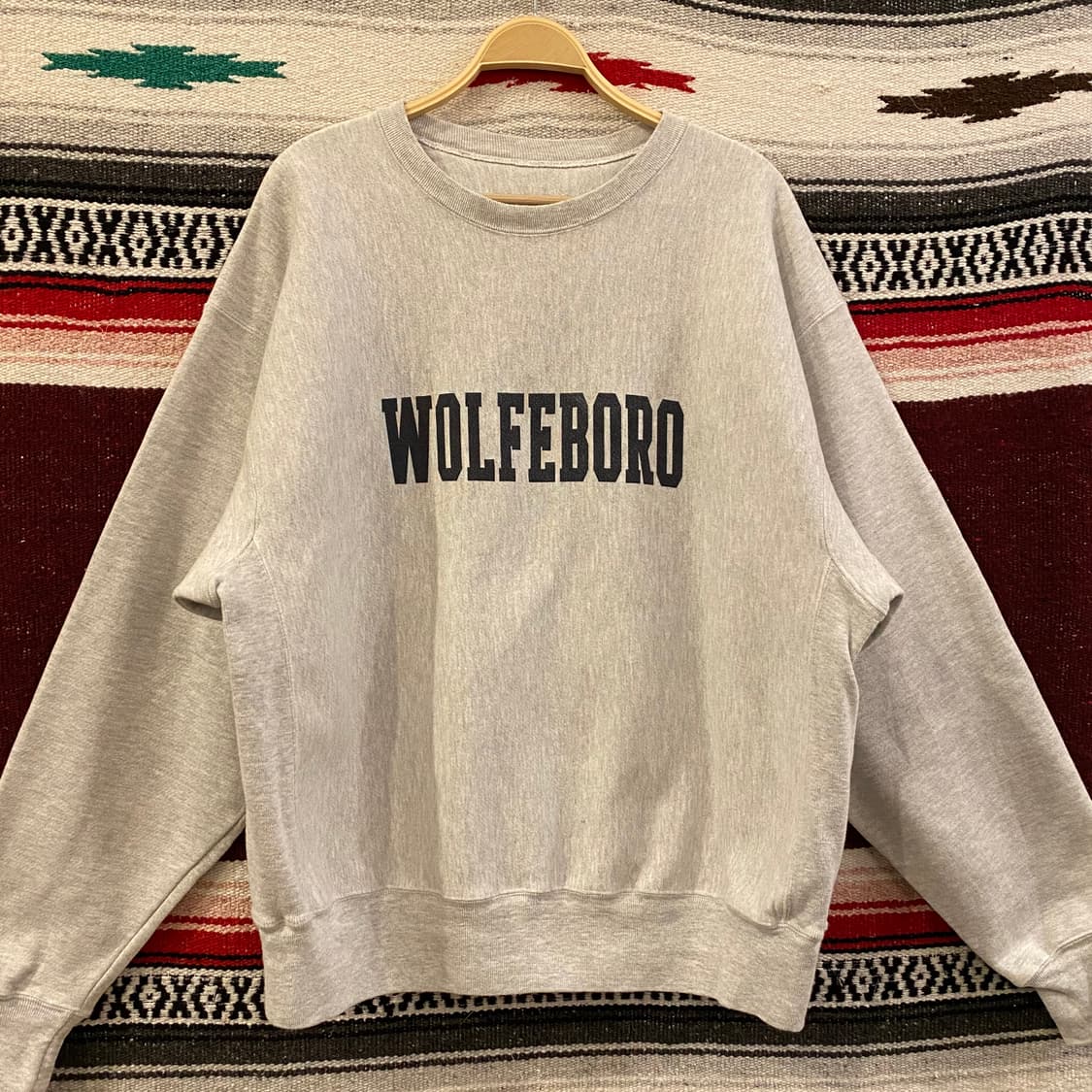 90s USA 챔피온 WOLFEBOR리버스위브 맨투맨  상품이미지4