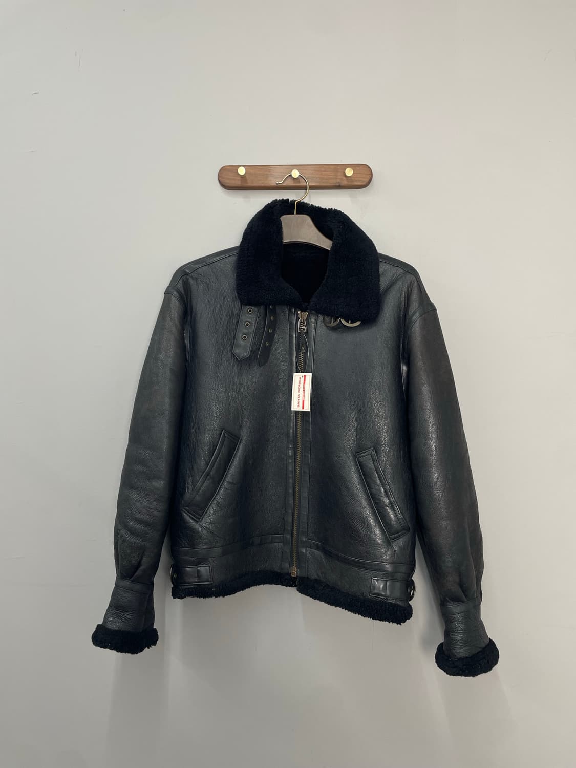 스투시 B-3 블랙 램스킨 무스탕 레더자켓 H2360 상품이미지2