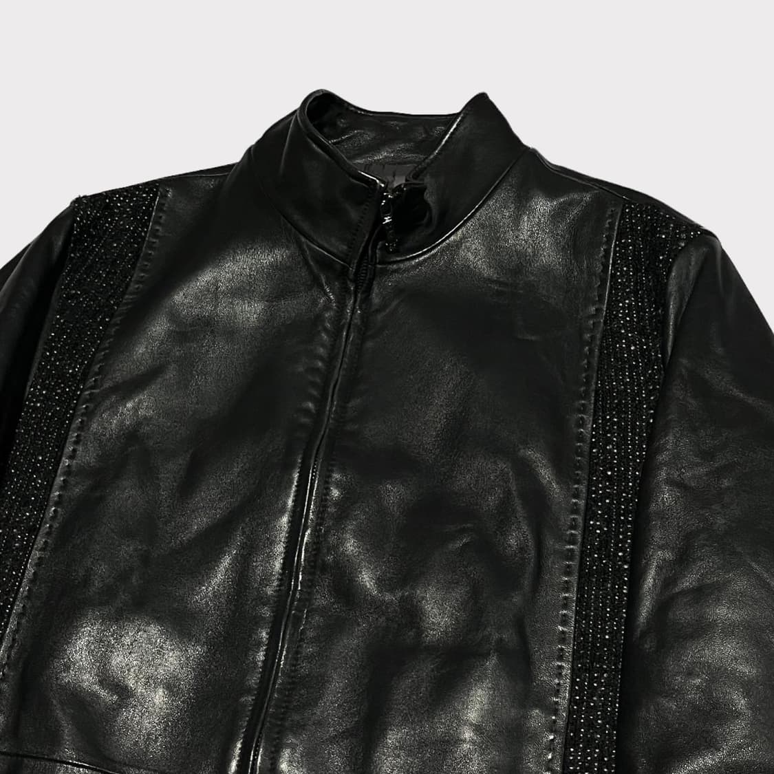 Lynx Wool mix leather zip up  상품이미지2