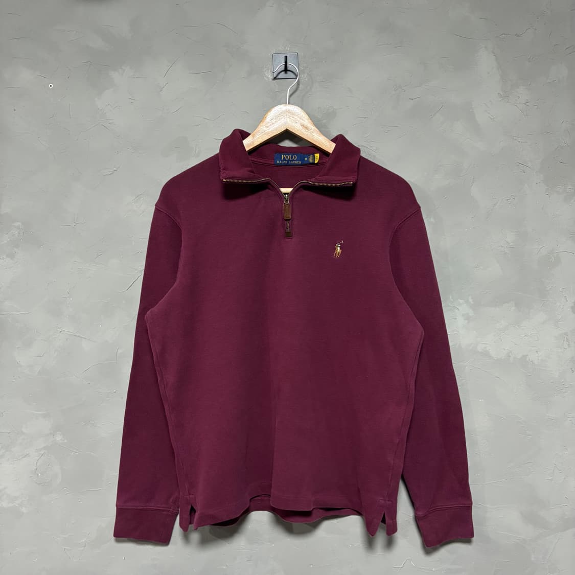 폴로 랄프로렌 신형 니트 반집업 버건디 상품이미지1