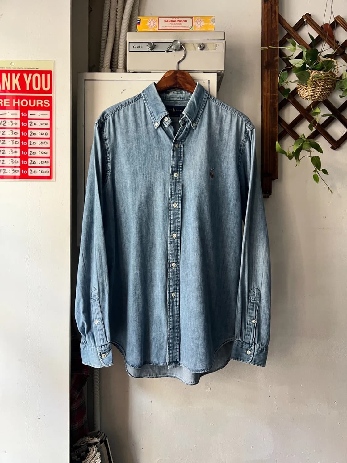 [M]폴로 랄프로렌 CLASSIC FIT 포니 로고 샴브레이 셔츠 상품이미지1