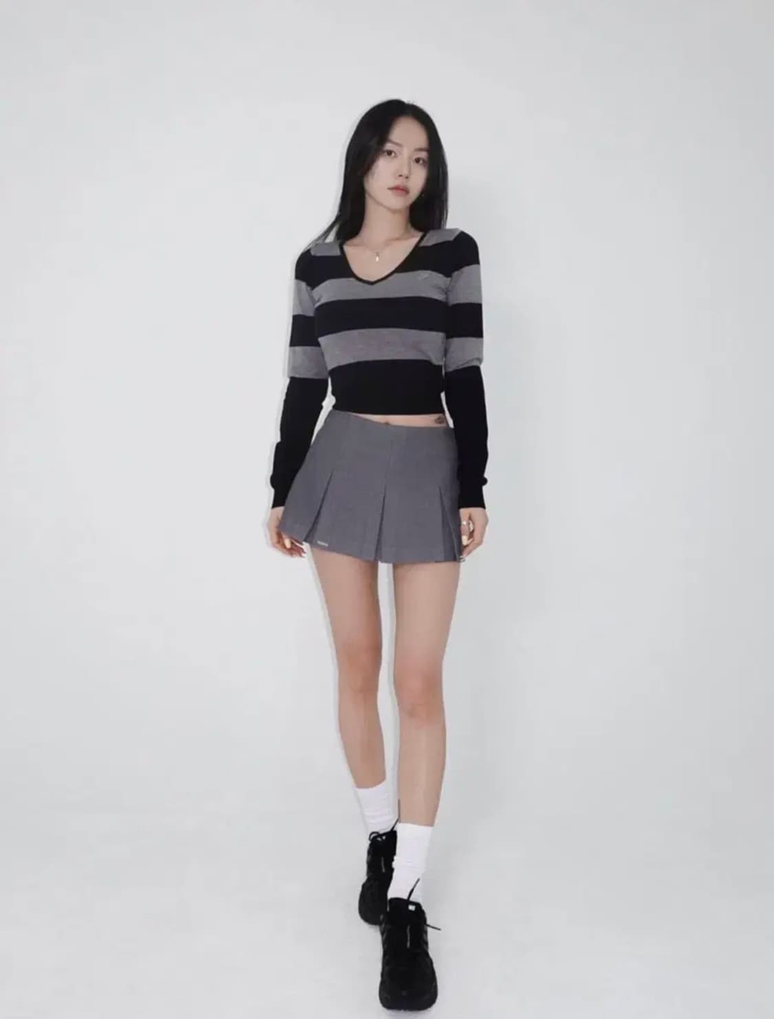 (새상품) 페일제이드 플리츠 스커트 그레이 S   상품이미지3