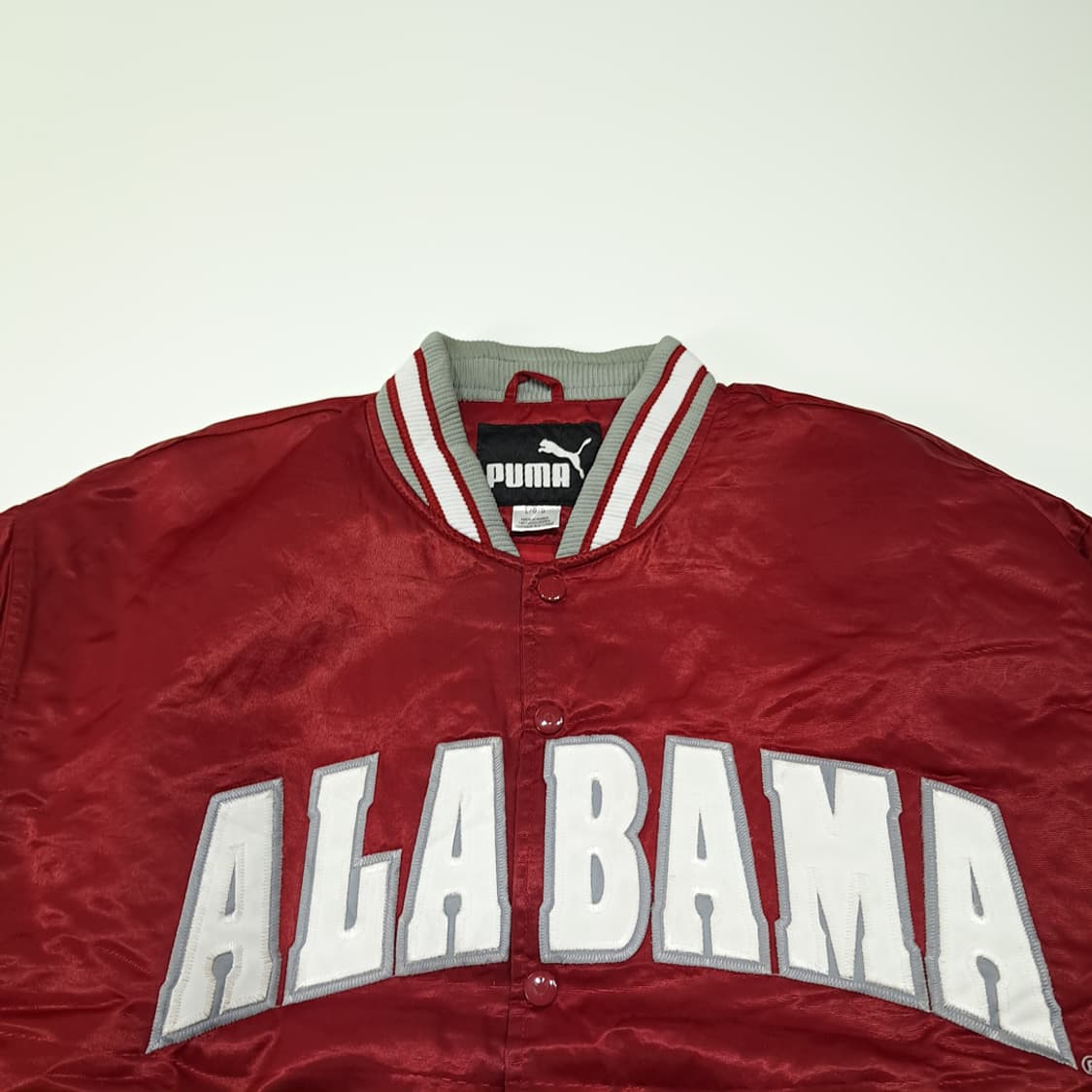 CL302 L 푸마 90s 한국산 나일론 아플리케 레드 바시티 자켓 상품이미지2