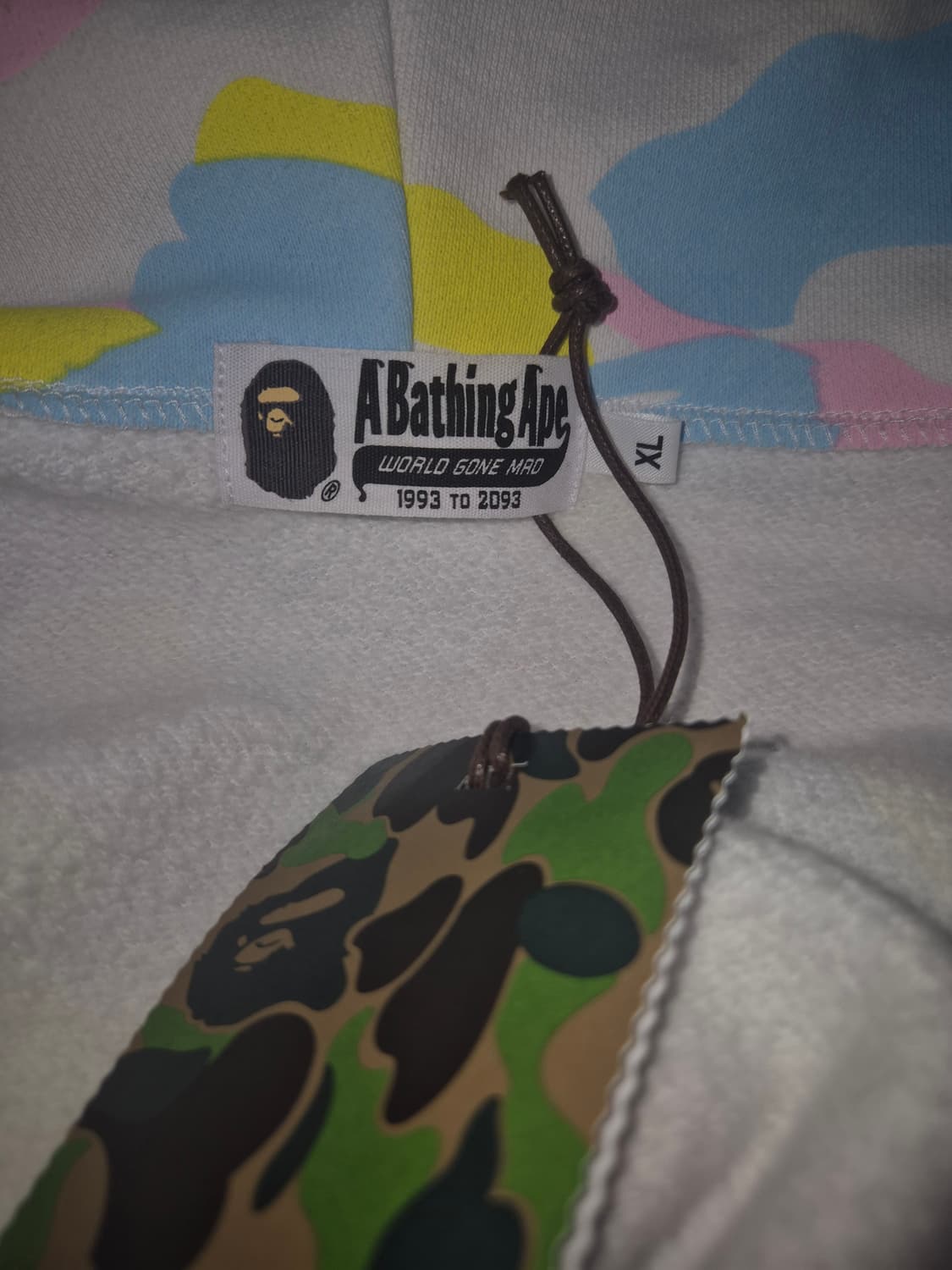 핀터깔 베이프 코튼캔디 카모 베이비 마일로 후드집업 화이트 XL 상품이미지7