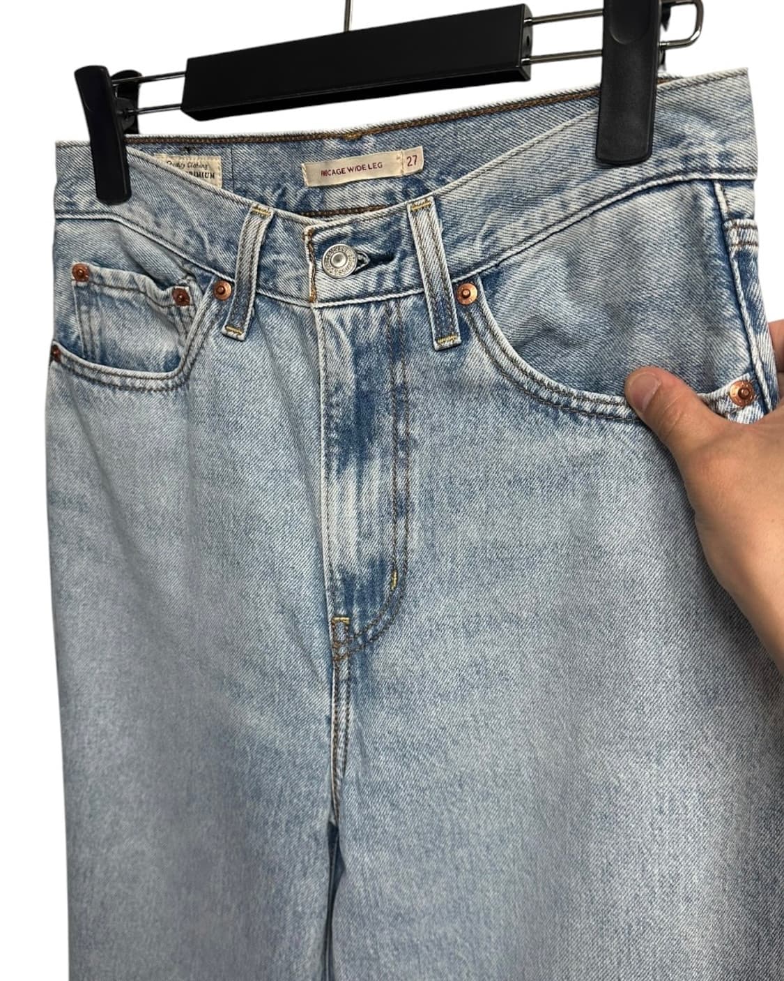 리바이스 립케이지 와이드레그 연청 워싱데님팬츠 27size 상품이미지2