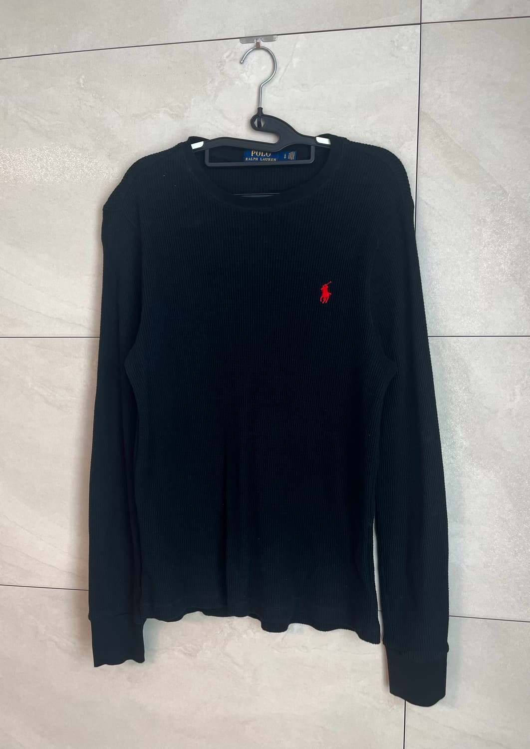 폴로 랄프로렌 블랙 와플 롱슬리브 니트 (L) 상품이미지3