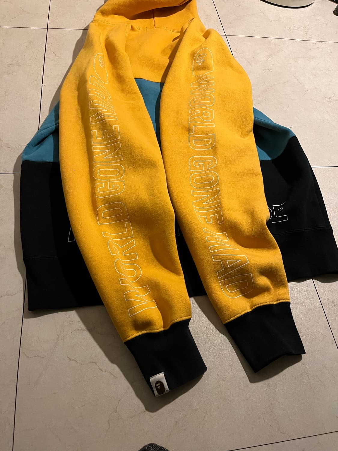 베이프 블록 컬러 후드 XL 상품이미지4