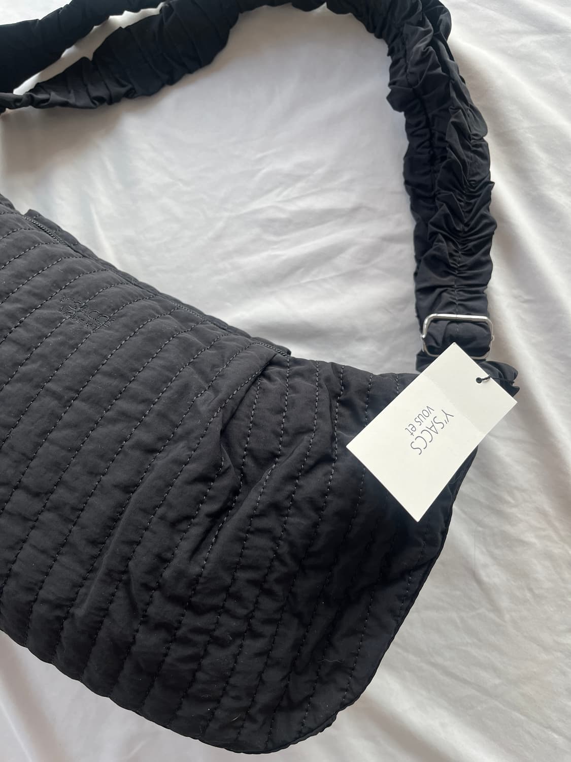 Y’SACCS 요지 야마모토 퀼티드 셔링 패디드 숄더 백 상품이미지3