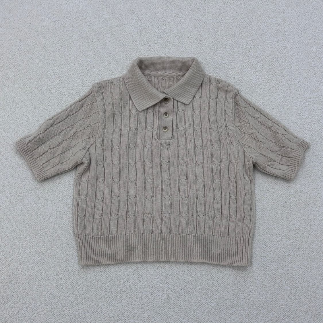 실측확인 빈티지 반팔 니트 티셔츠 0309E 상품이미지1