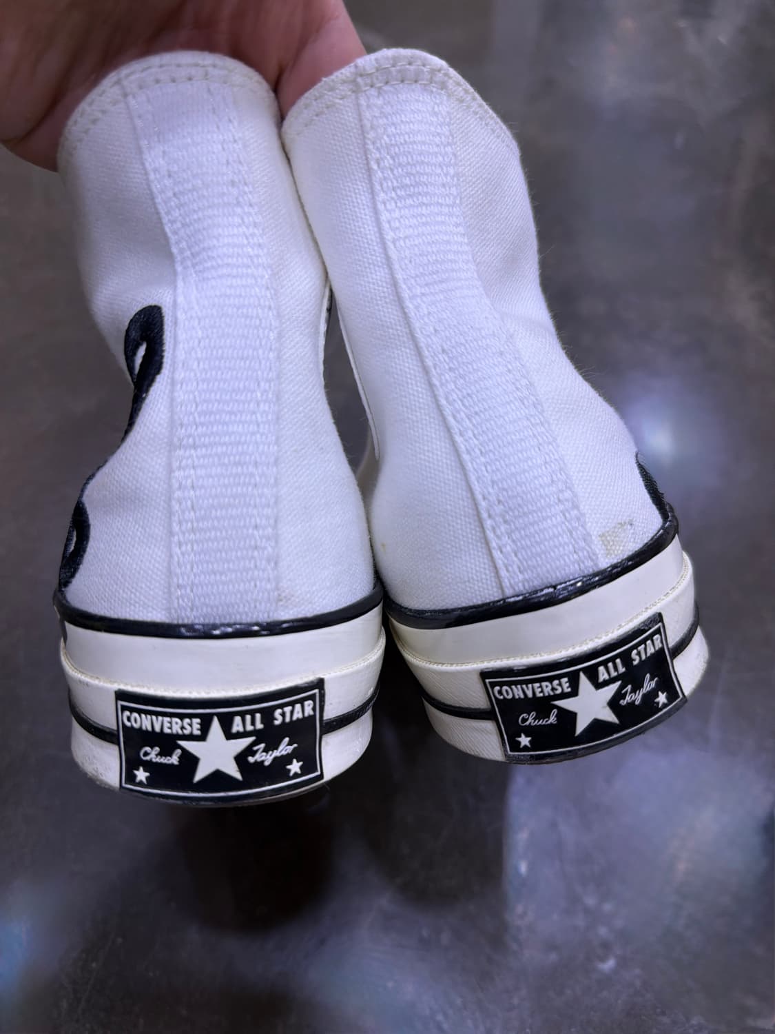 컨버스 척테일러 70 하이 자수 레터링 화이트 블랙 260 상품이미지8