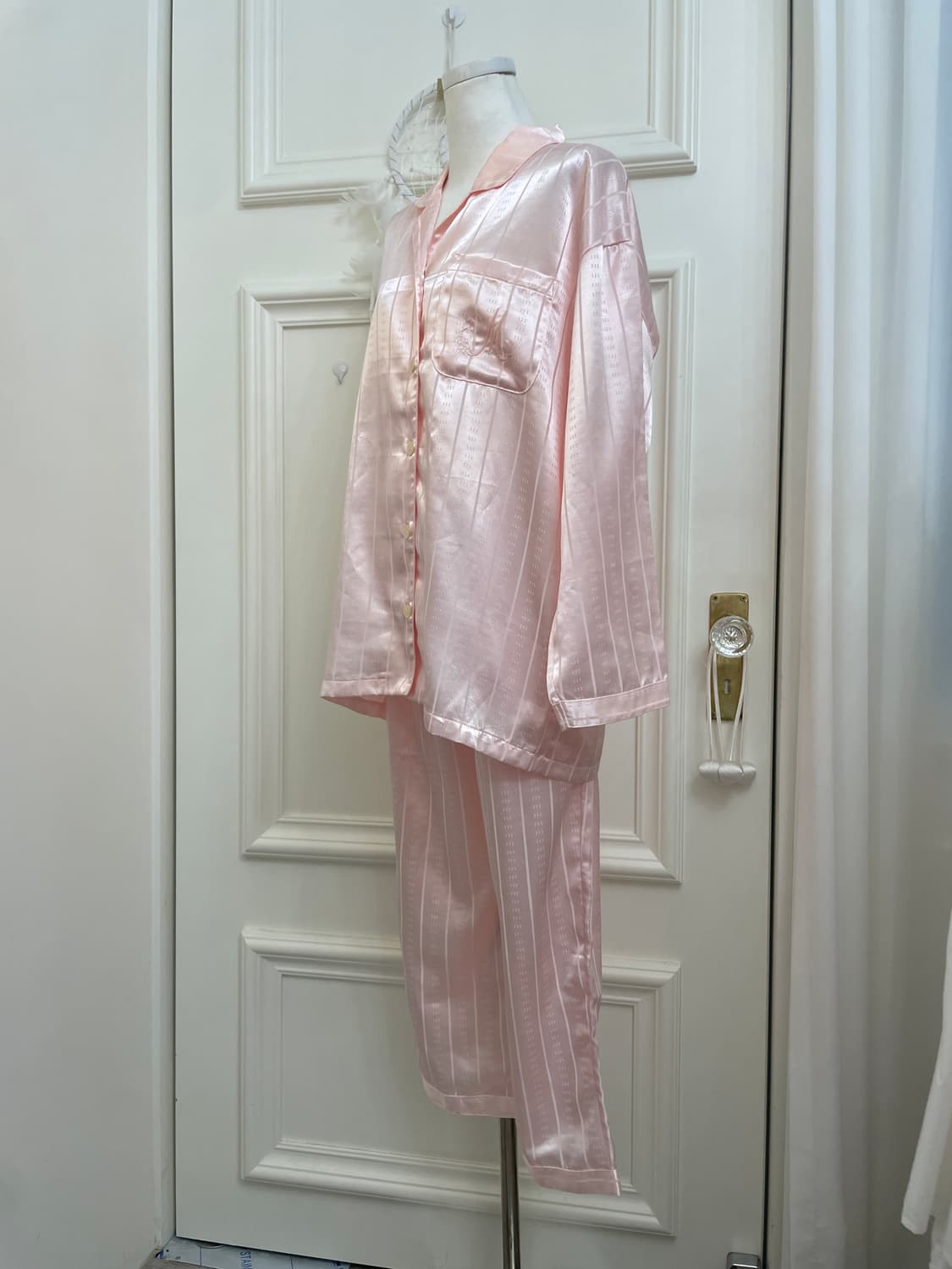 pink embroidery point pajama set(size-M) 상품이미지2