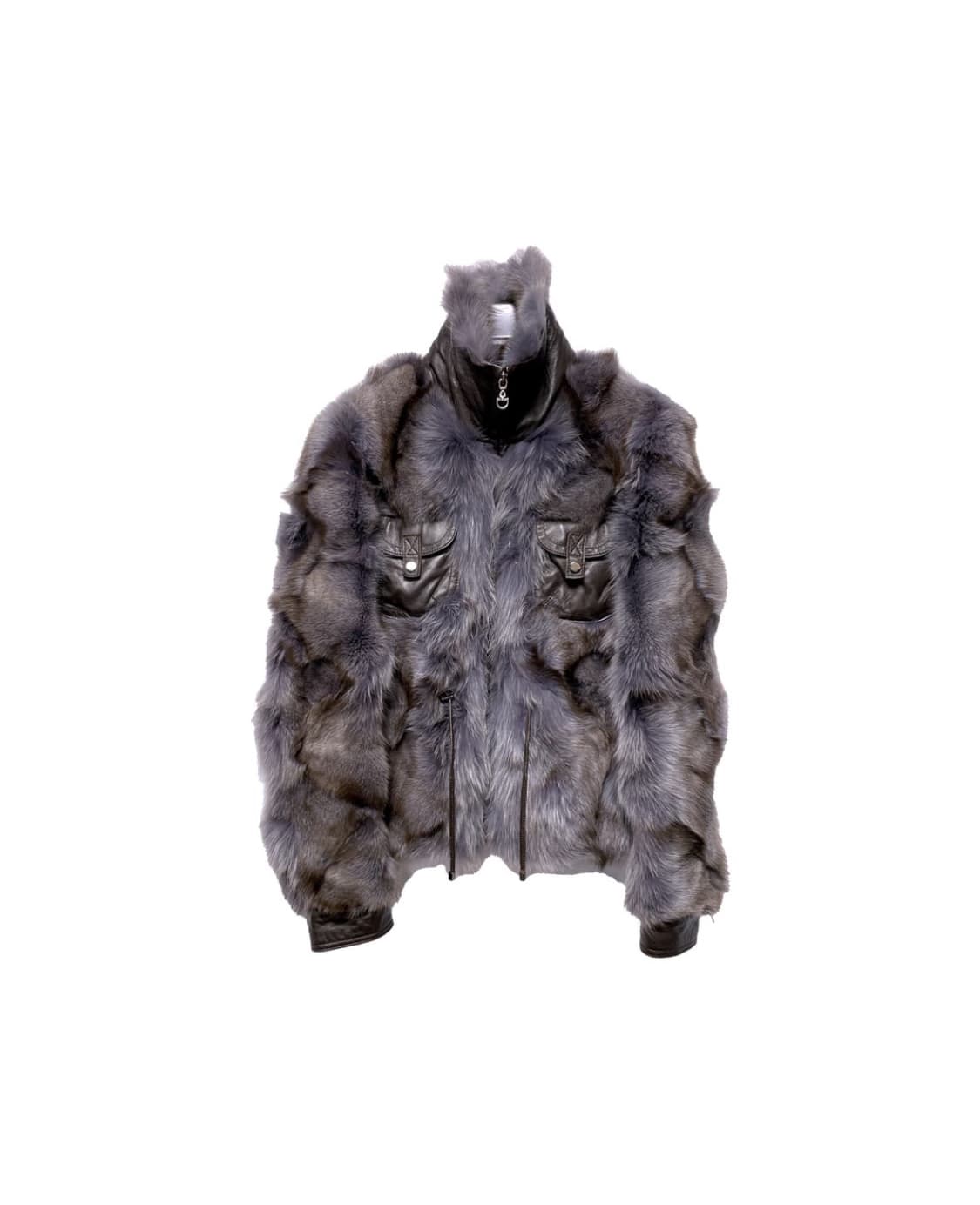 Purple Fox Fur leather jacket 상품이미지2