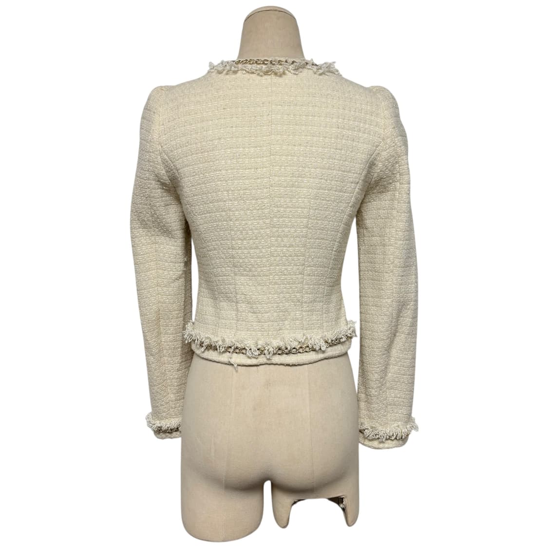 3850 로엠 아이보리 금장 슬림 퍼프 트위드자켓 상품이미지3