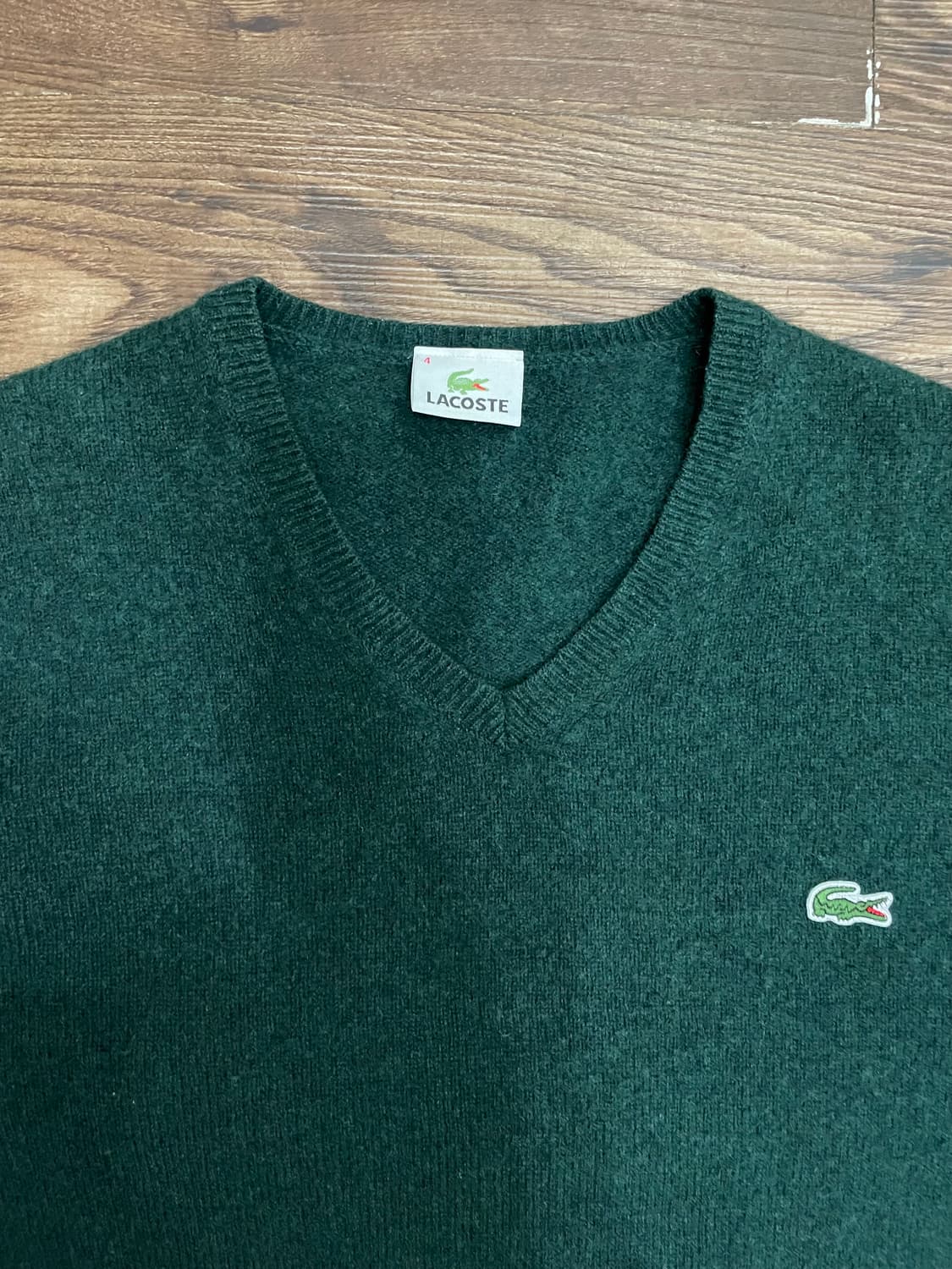 라코스테 여성 브이넥 니트 그린 초록 우먼스 상품이미지2