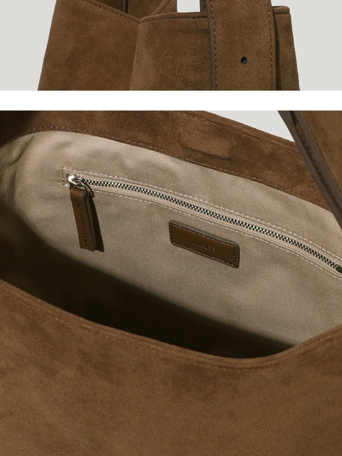 오브히 스웨이드 버킷백 브라운 상품이미지5