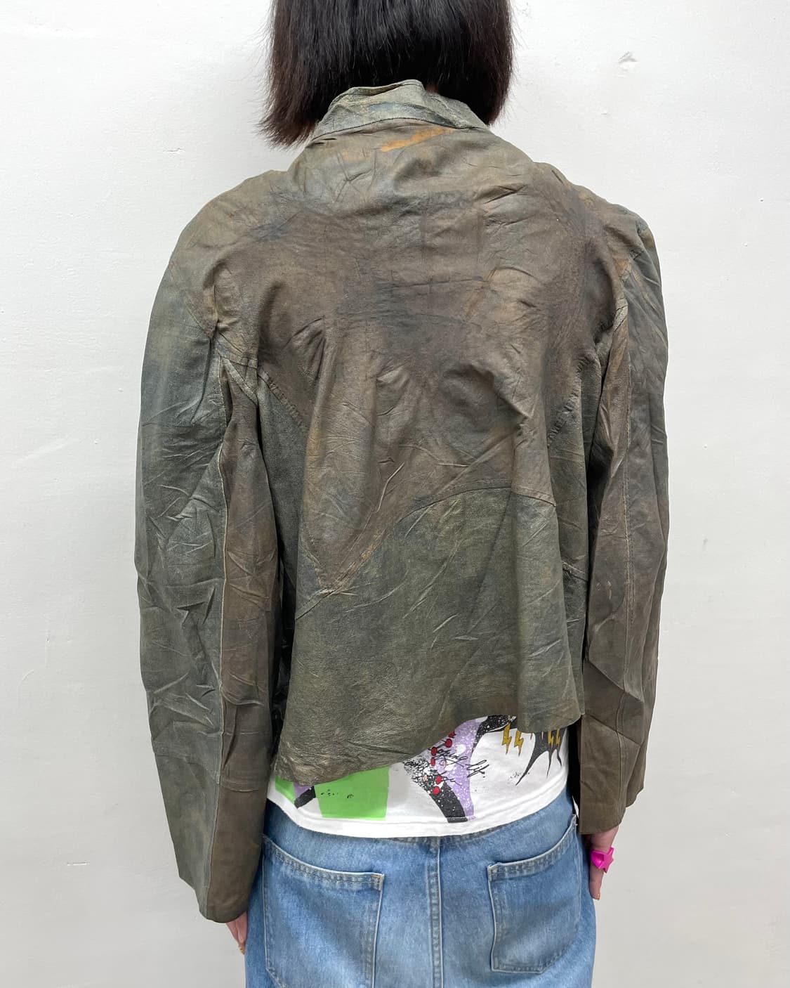 Vera Pelle Coated Denim Biker Jacket  상품이미지1