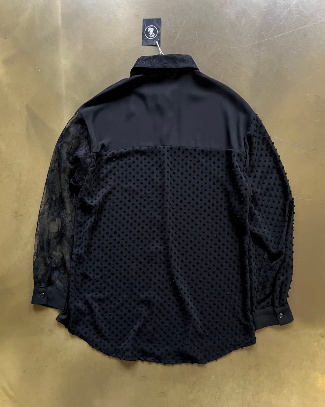 Jpn Vintage Mixed Texture Black Shirt 상품이미지7