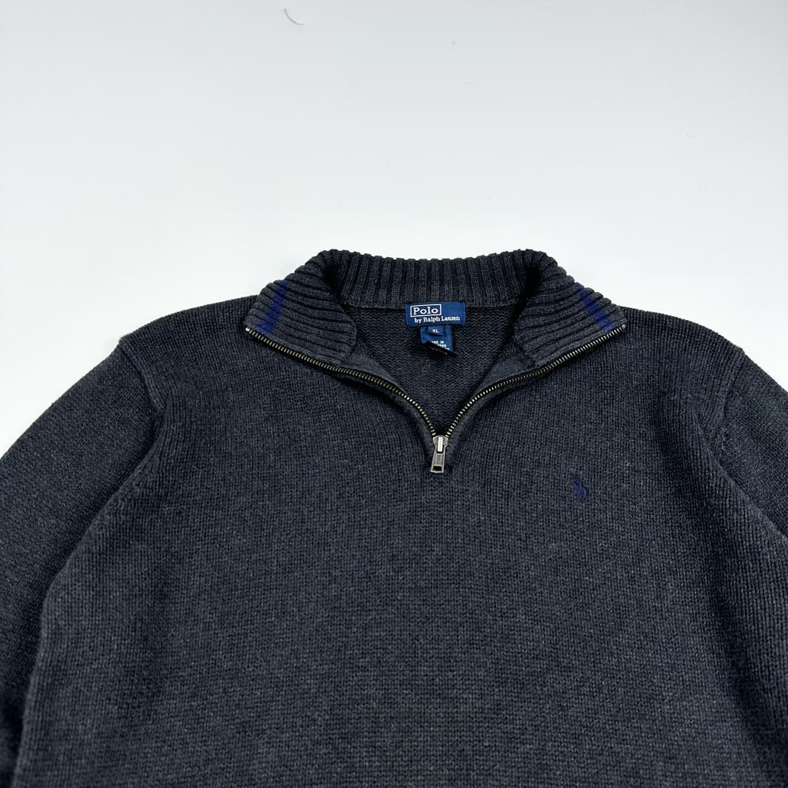 폴로 랄프로렌 포니 차콜 반집업 니트 (XL 여성추천) 상품이미지1