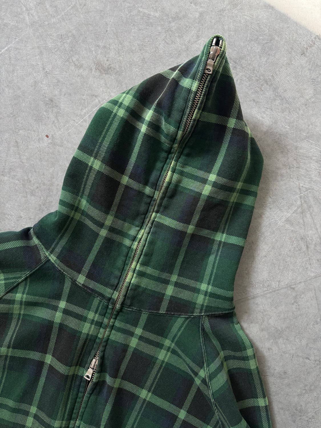 Bape 베이프 그린 체크 패턴 풀집 후디 상품이미지6