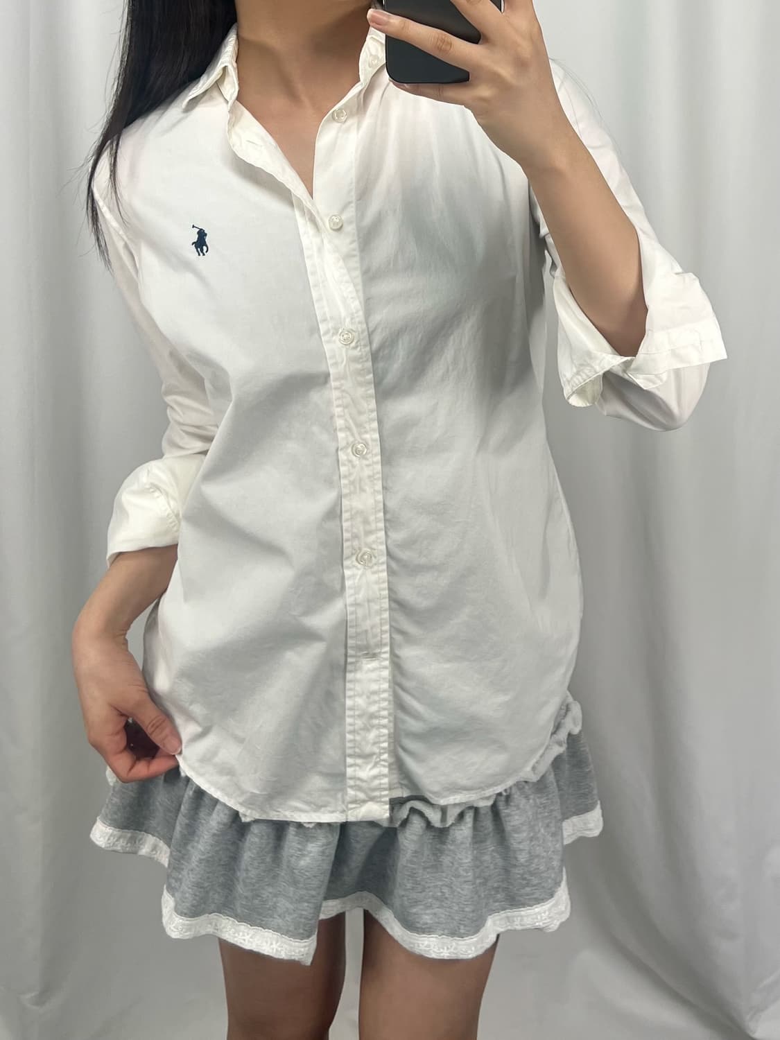 폴로 슬림핏 화이트 셔츠 상품이미지1