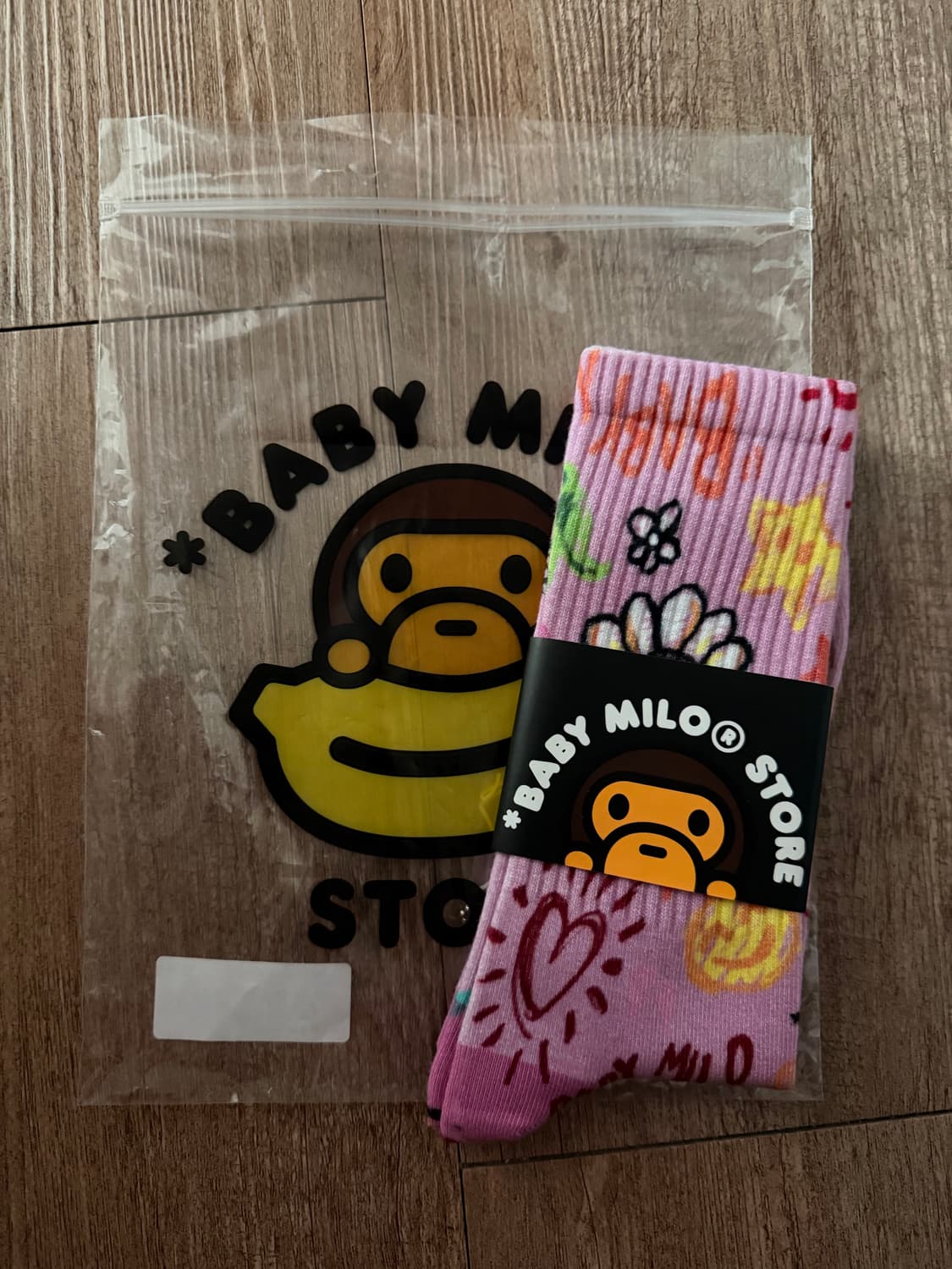 베이프 베이비 마일로 스토어 양말 핑크 상품이미지1