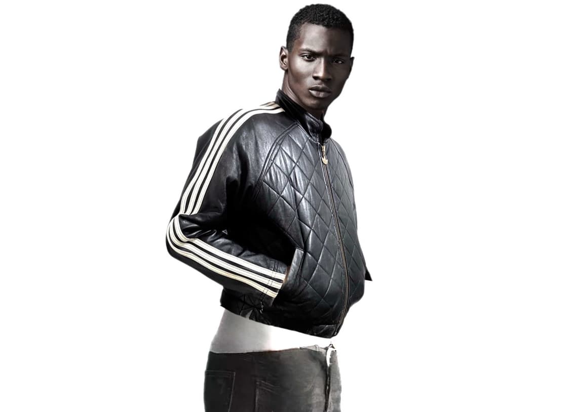 빈티지 아디다스 삼선 양가죽 크롭누빔자켓 상품이미지1