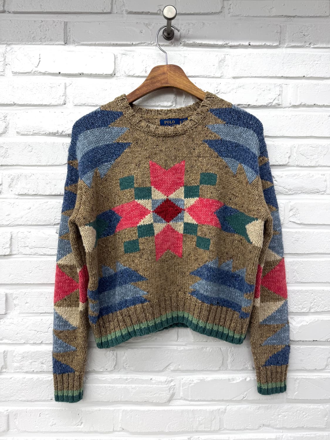 폴로 브라운 패턴 니트 상품이미지3