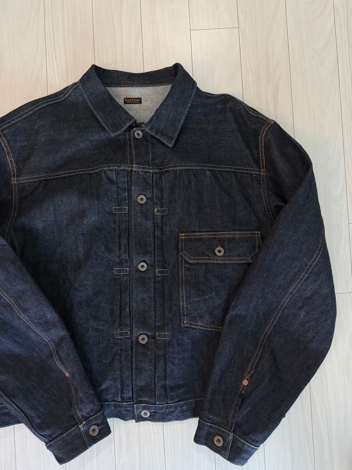 캐피탈 14온즈 데님 1st 원 워시 자켓 인디고 5사이즈 상품이미지4
