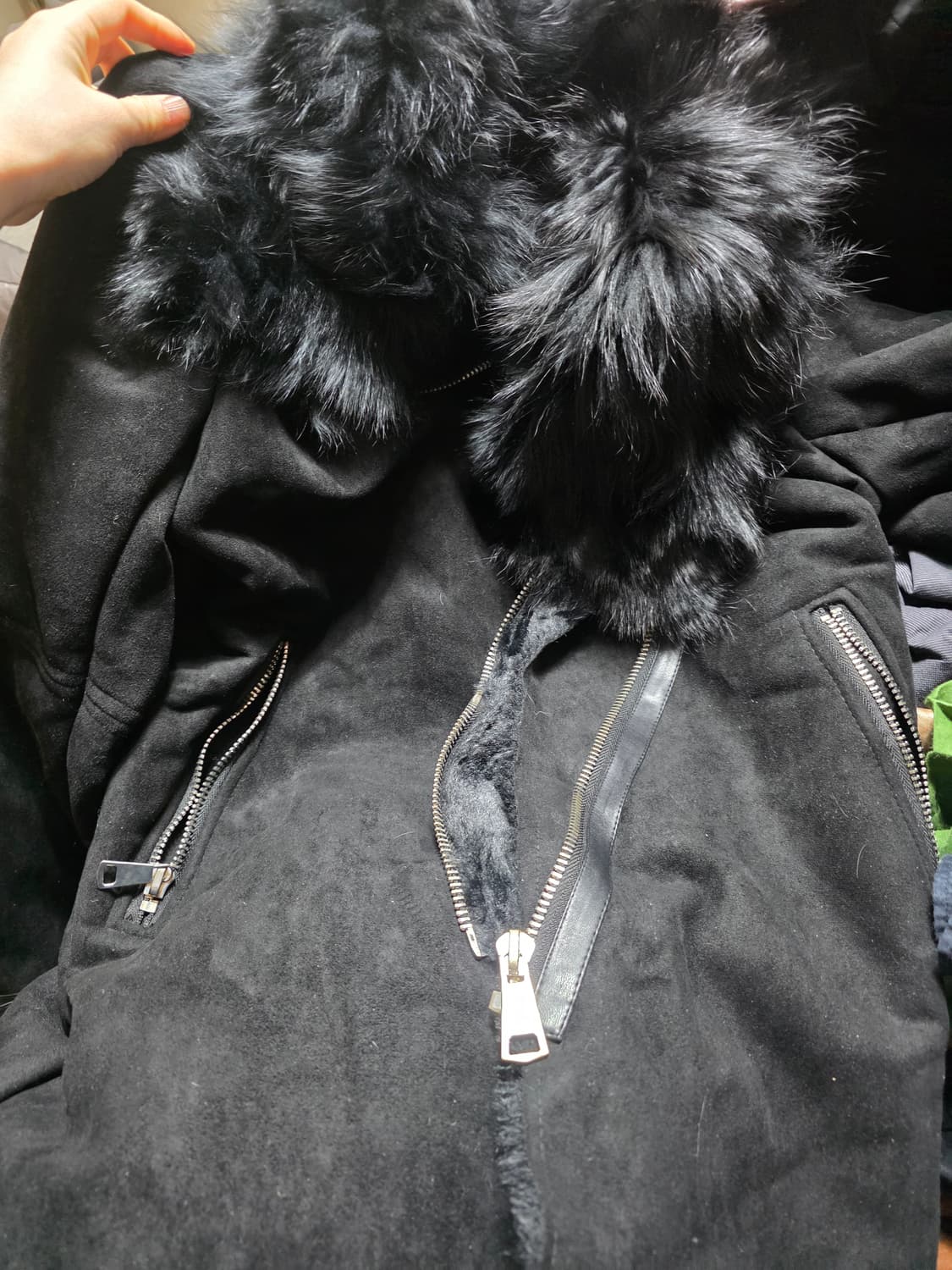 여우털 자켓 새상품 택제거 (블랙&카키) 상품이미지2