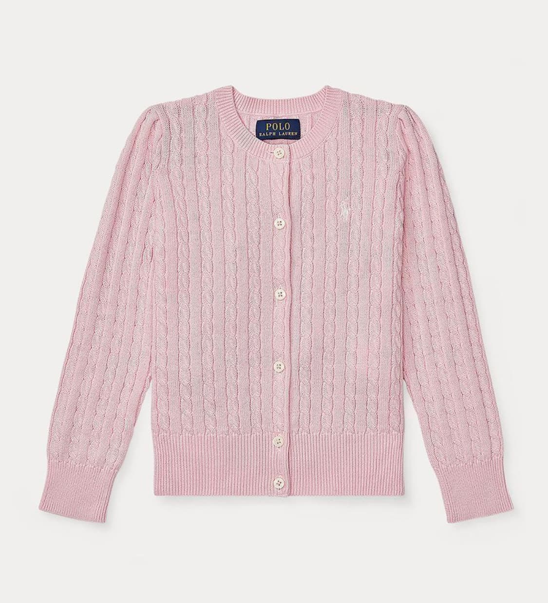 폴로 랄프로겐 걸즈 꽈배기 가디건 핑크 XL polo 니트 상품이미지1