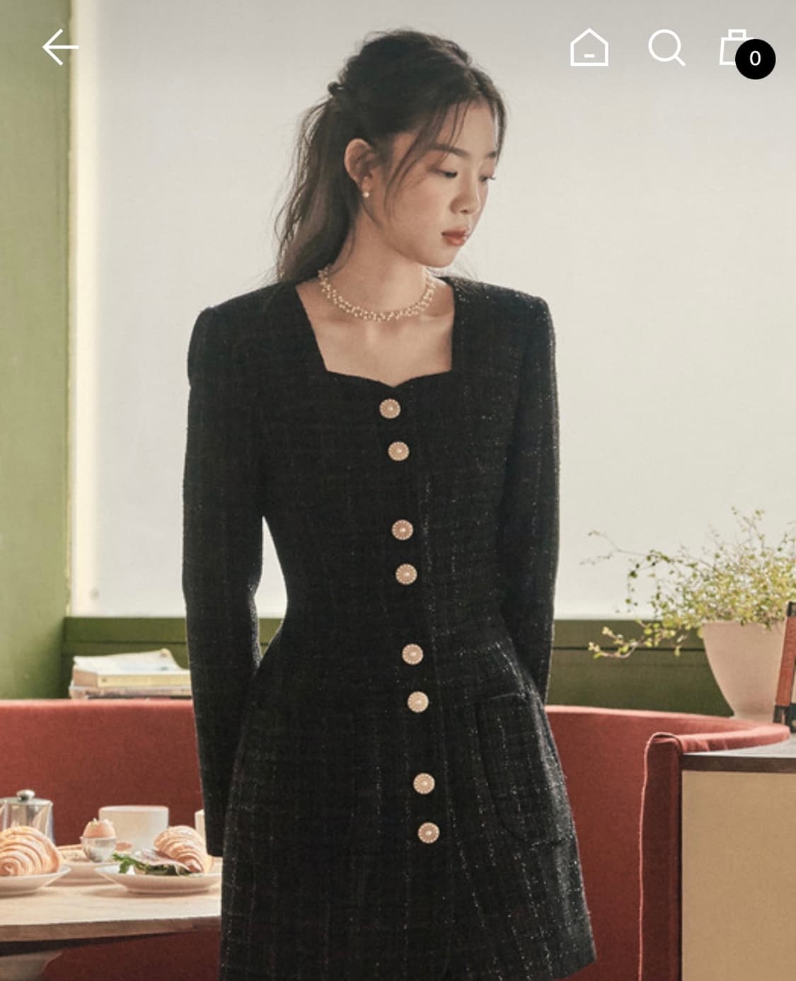 플로움 Heartweed Dress 하트 트위드 원피스 S 상품이미지1