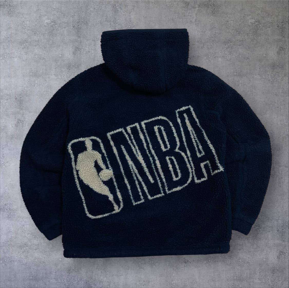 NBA 빅로고 네이비 쉐르파 후드 집업 상품이미지1