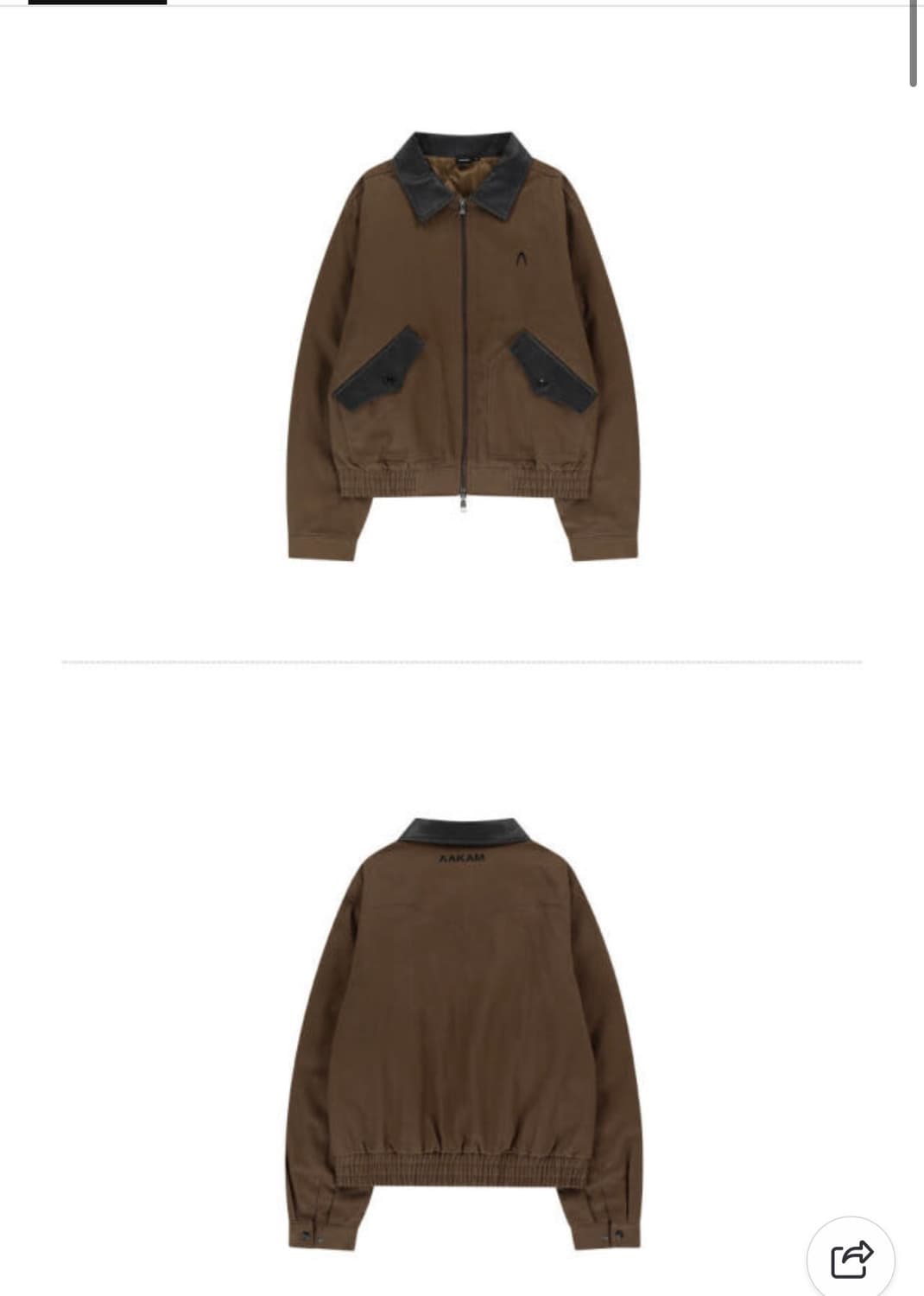 아캄Contrast leather work jacket 상품이미지2