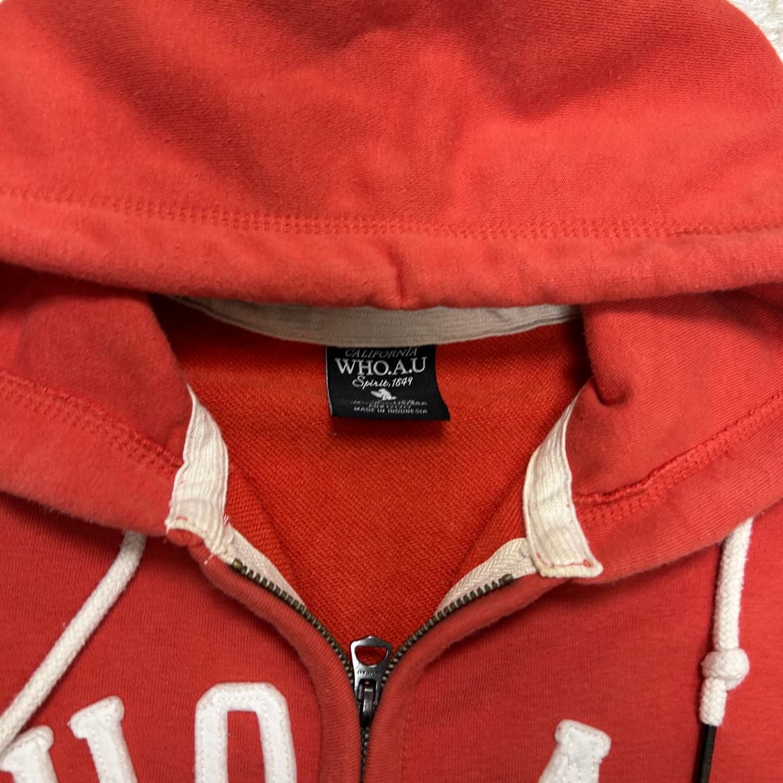 Who.A.U Orange Zip-Up Hoodie 상품이미지6