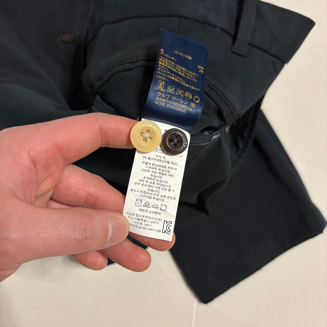 정품 폴로 랄프로렌 블랙 치노팬츠 스판 면바지 30인치 상품이미지10