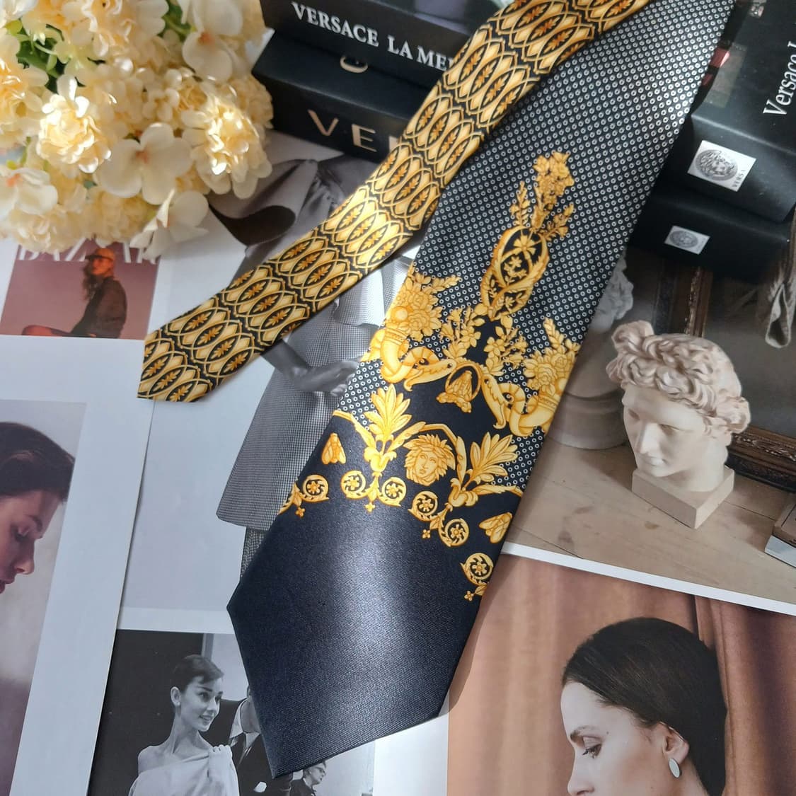 베르사체 실크 바로크 패턴 넥타이 9.8cm A+~A등급 A19057
 상품이미지3