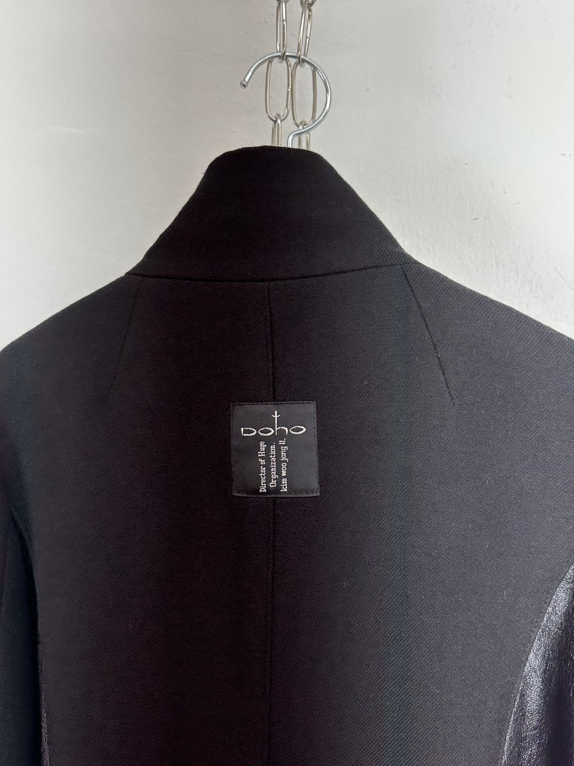 DOHO Leather-Trim Wool Blend Jacket 상품이미지6