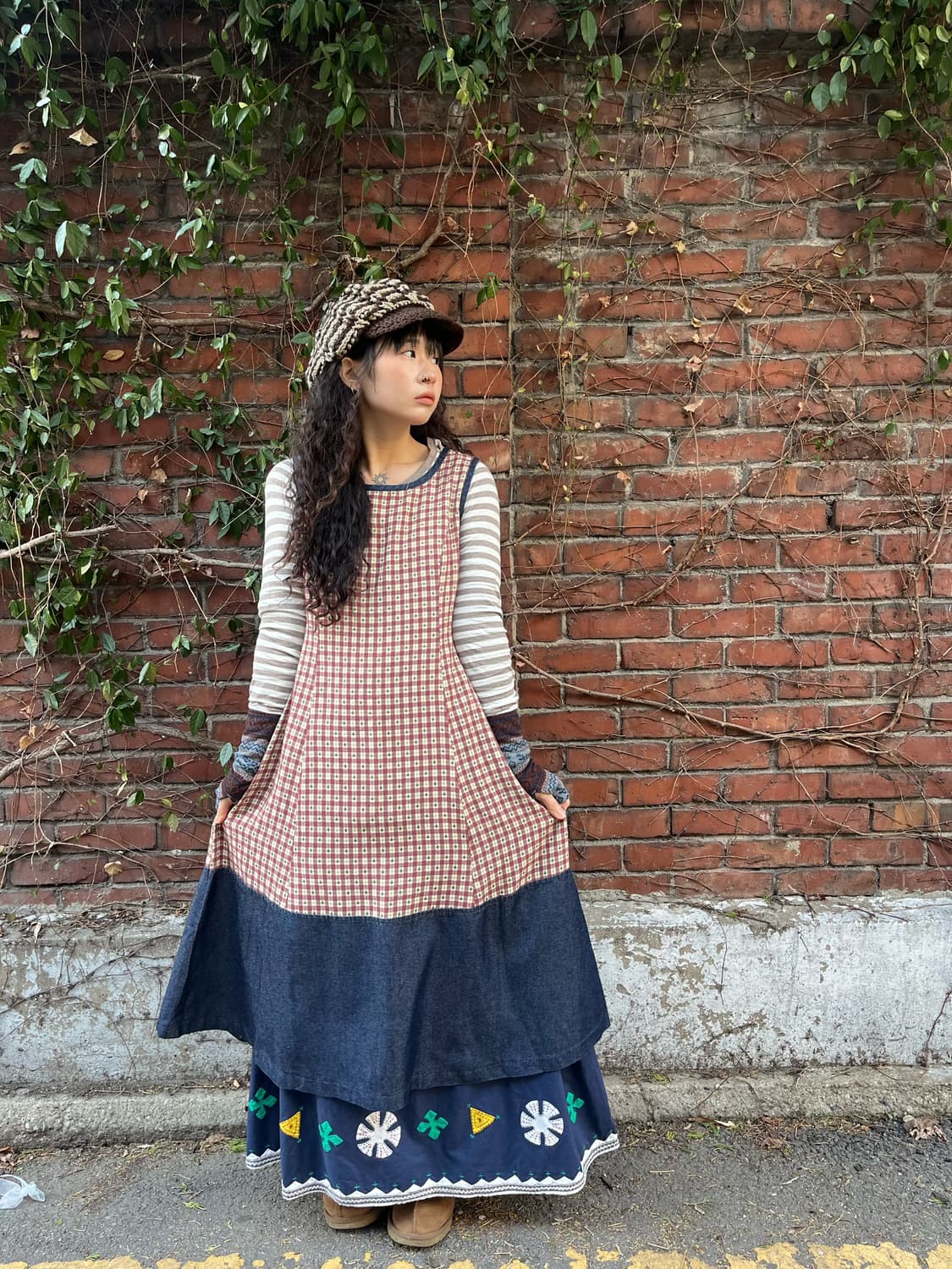 데님 포인트 빈티지 원피스 상품이미지2