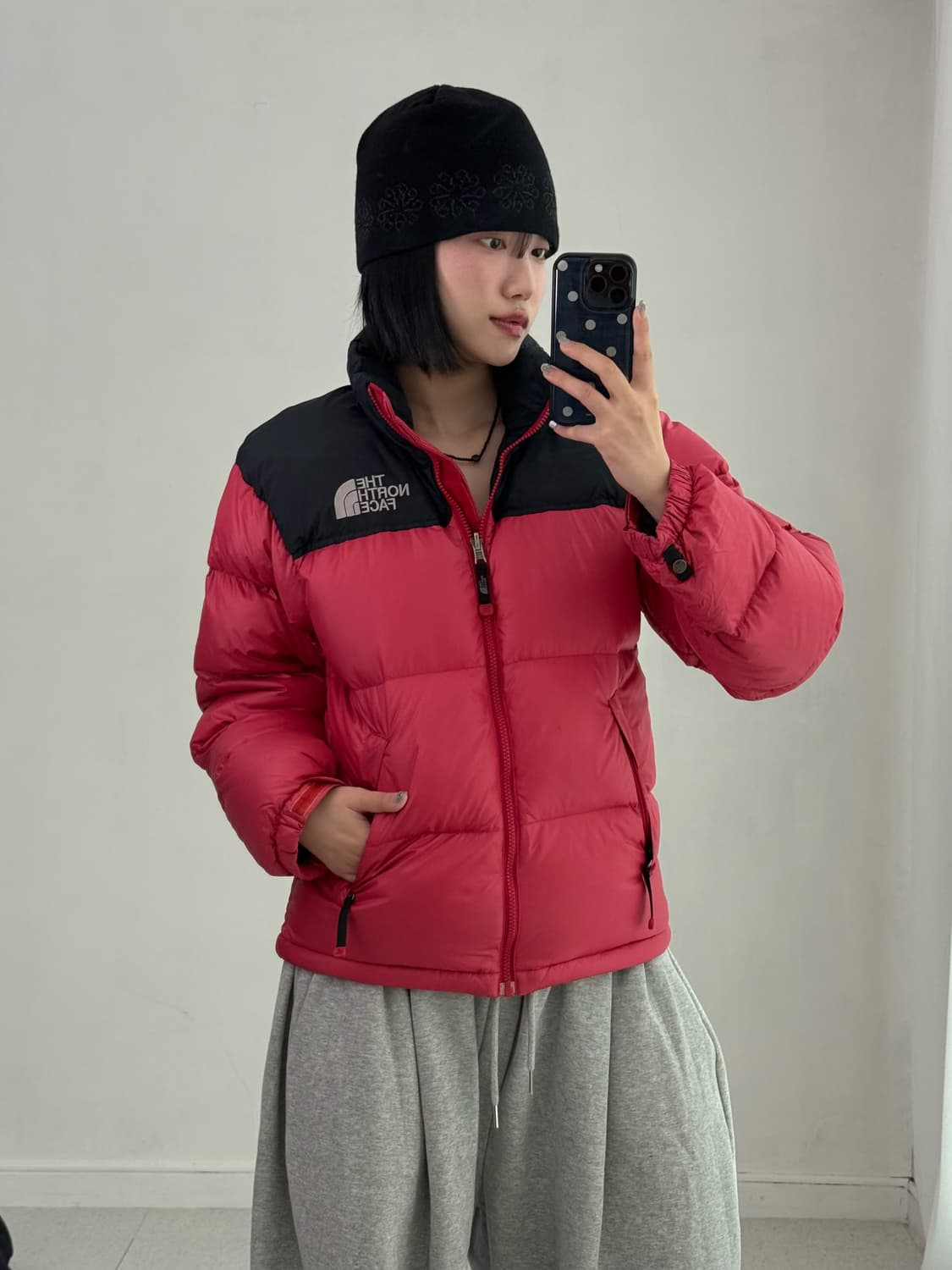 노스페이스 레드 눕시 패딩 상품이미지1