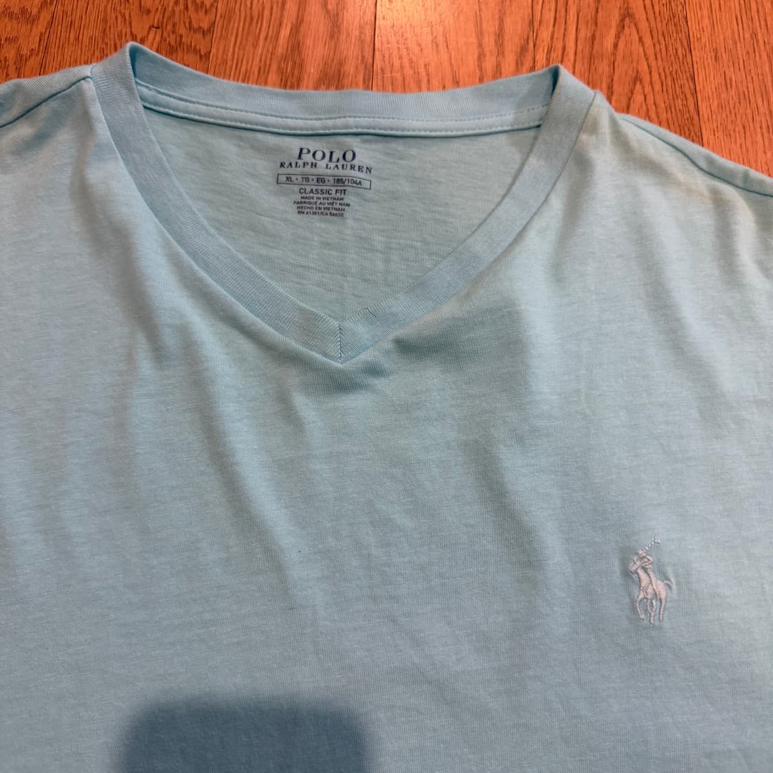 폴로 랄프로렌 브이넥 스카이블루 반팔 티셔츠 상품이미지2