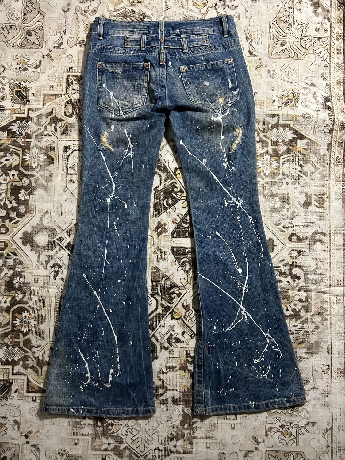 y2k grunge painted bootscut denim 상품이미지6